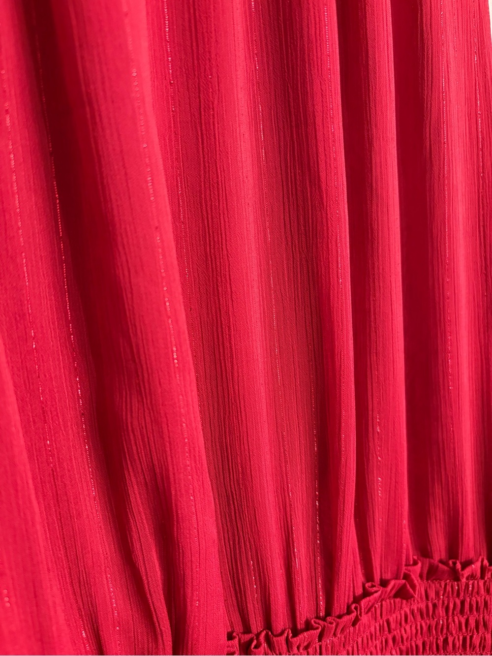 Draper James Crimson Red With Metallic Accents Sleeveless Tiered Maxi Dress - Picture 2 of 12